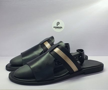Pongol Bespoke Leather Slip-Ons - Black